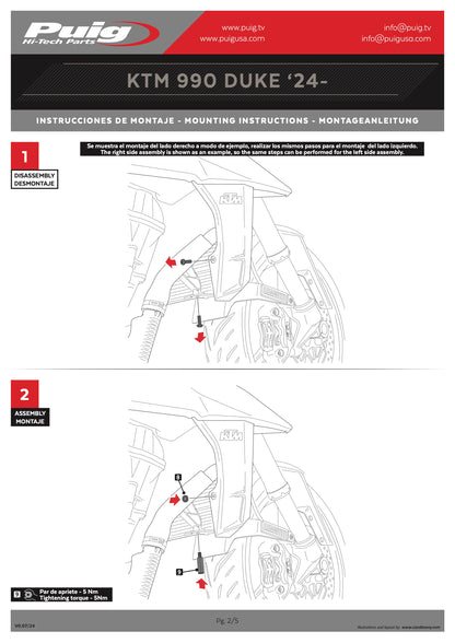 Puig Downforce Naked Side Spoilers KTM 990 DUKE 2024-2025