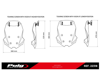 Puig Touring Windscreen With Visor Voge 900DSX 2024-2025