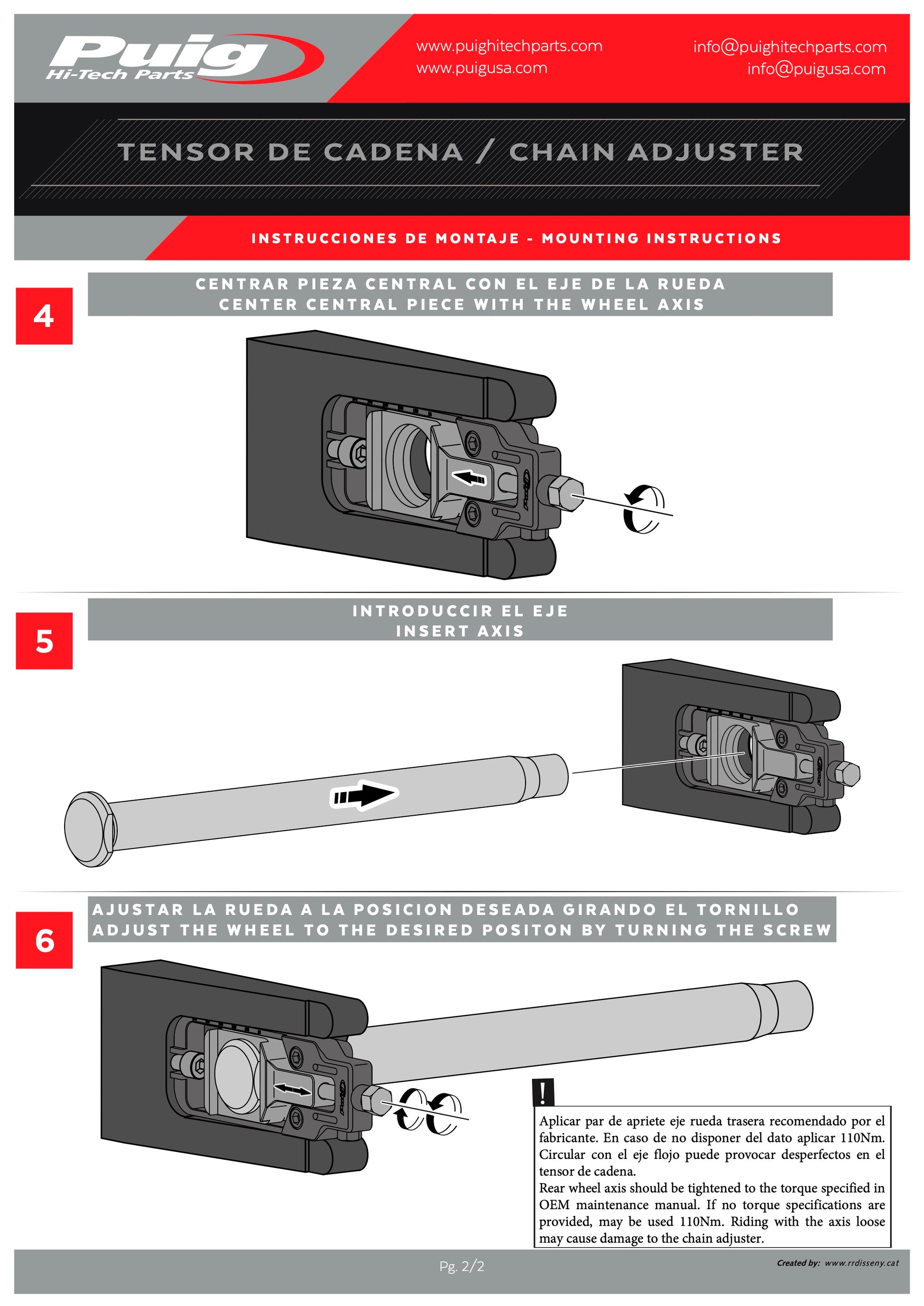 Puig Chain Tensioner Yamaha YZF-R1 2020-2026 - Adventure Parts
