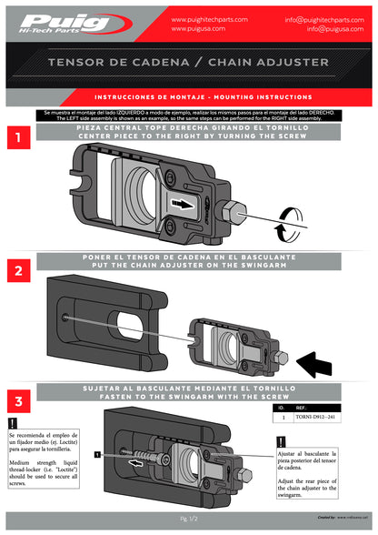 Puig Chain Tensioner Yamaha YZF-R1 2020-2026 - Adventure Parts