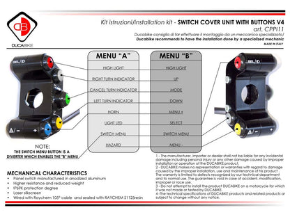DBK Buttons Handlebar Ducati Panigale V4 2018-2024 - Adventure Parts