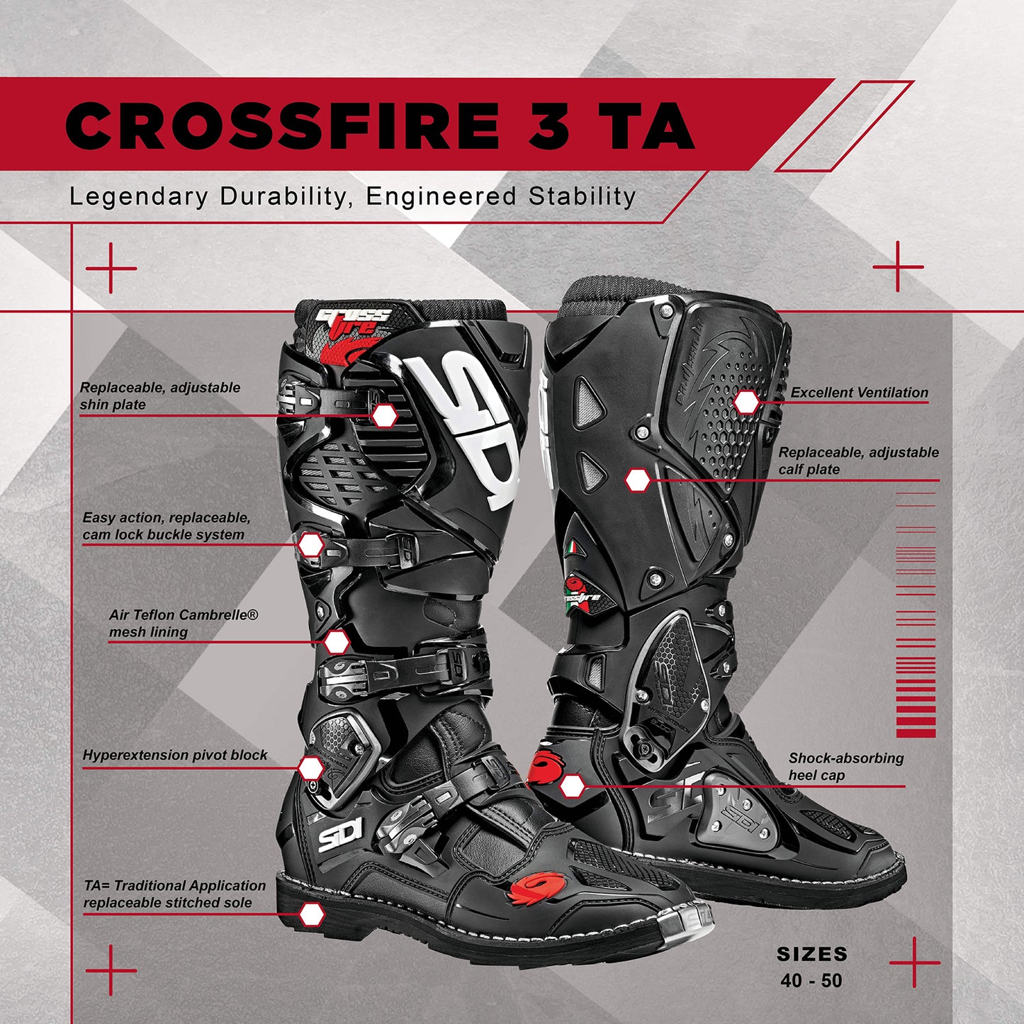 SIDI Crossfire 3 TA Motorcycle Boots - Adventure Parts