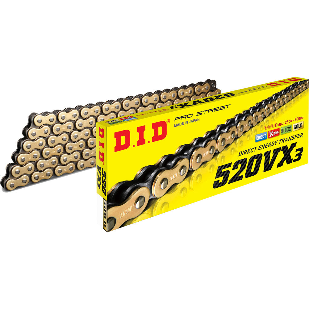 DID 520VX3 Gold X-Ring Professional Road Chain Suzuki Gladius SFV650 2009-2015