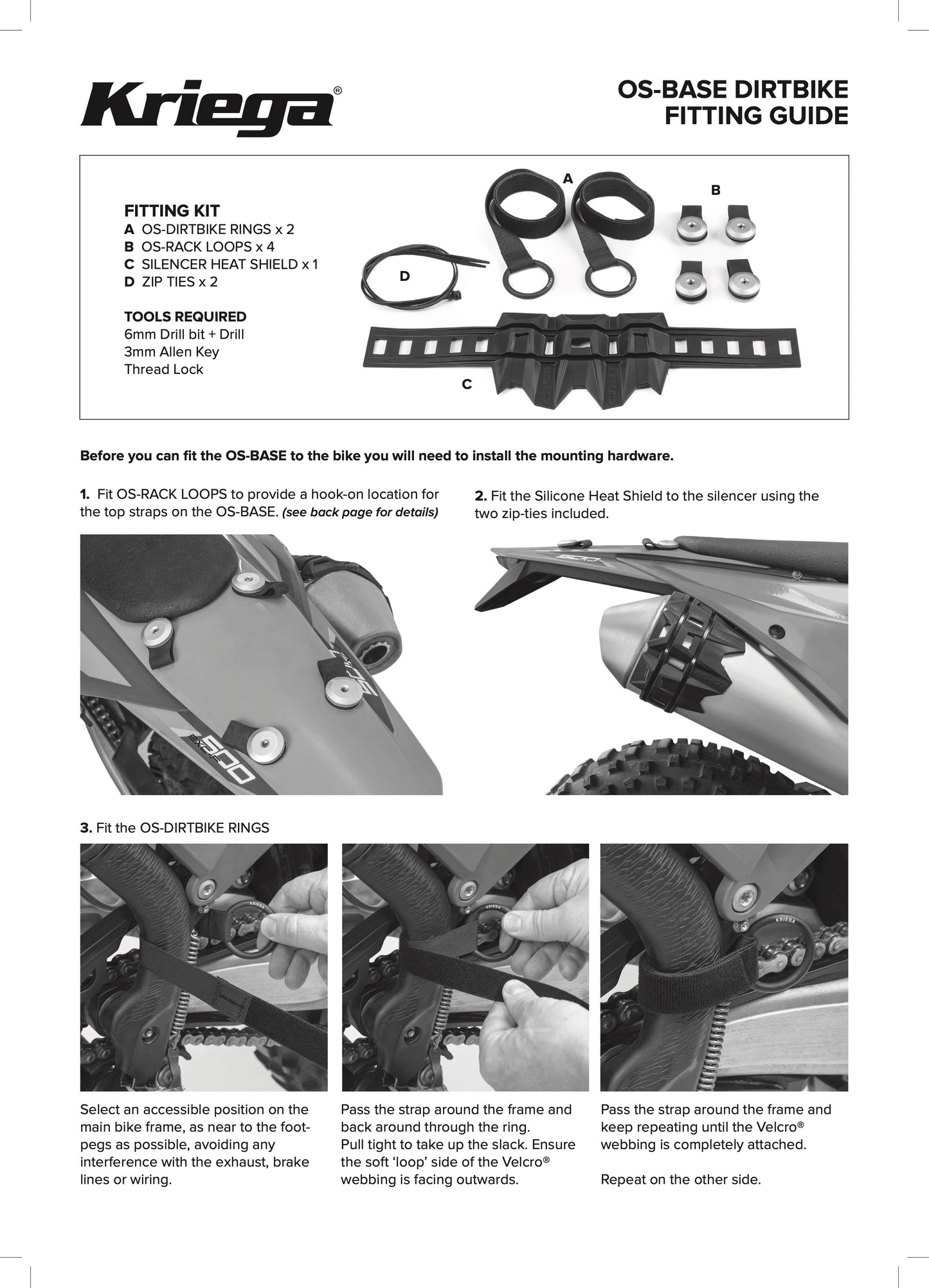 Kriega OS-Base Pannier Mounting Kit Dirtbike