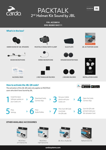 Cardo Packtalk 2nd Helmet JBL Kit