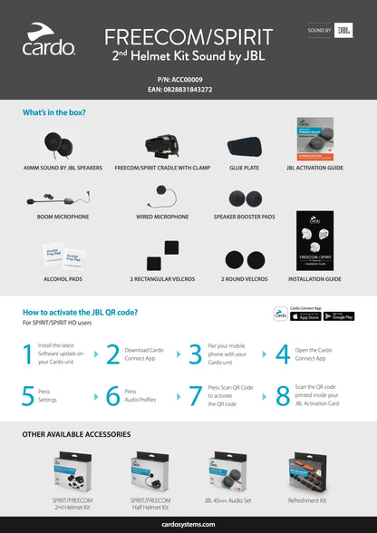 Cardo Freecom/Spirit 2nd Helmet JBL Kit