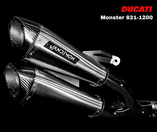 Vandemon Full Titanium Exhaust System Ducati Monster 821 & 1200-1200S 2014-2020 - Adventure Parts