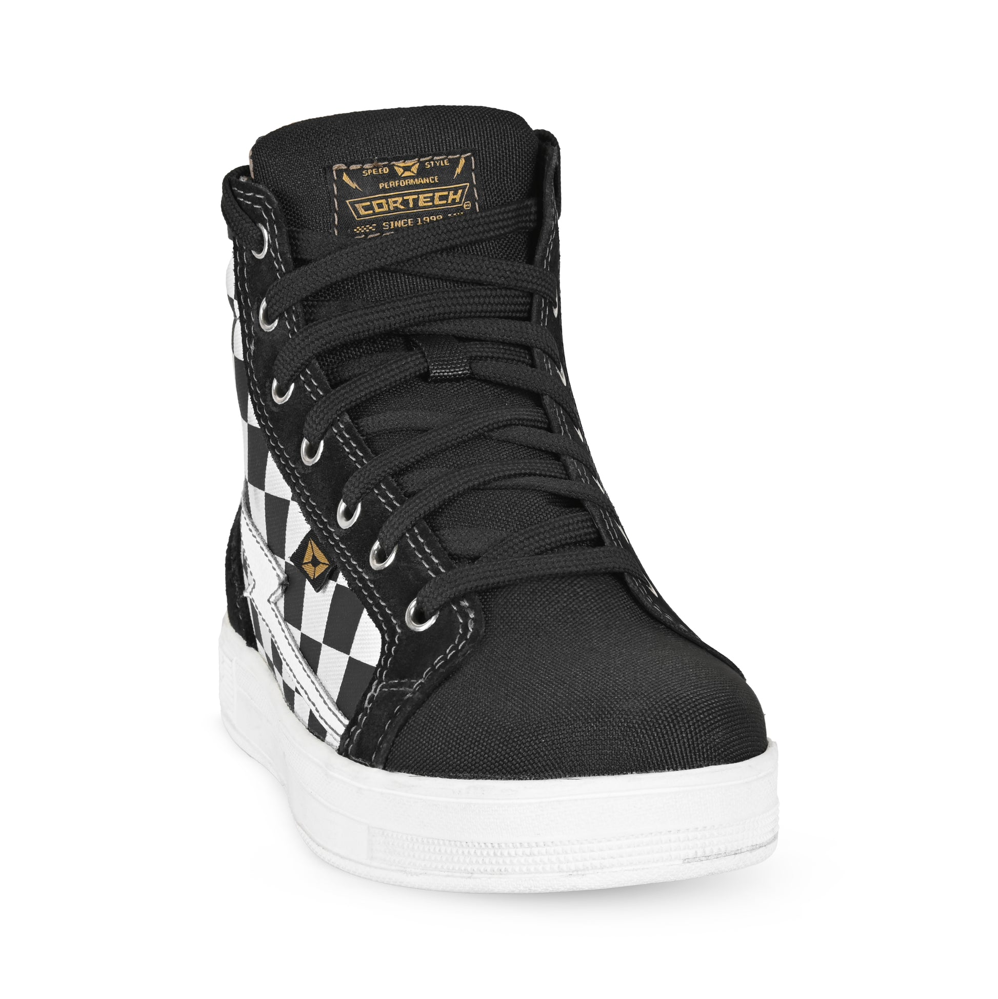 Cortech Women's Slayer Canvas Check Motorcycle Riding Shoes - Adventure Parts