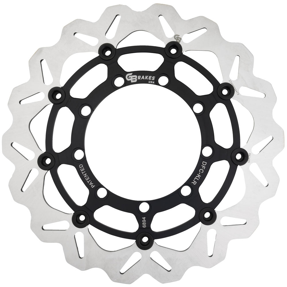 GBrakes Oversized Floating Wave Brake Rotor Kit Front Kawasaki KLR650 2008–2018