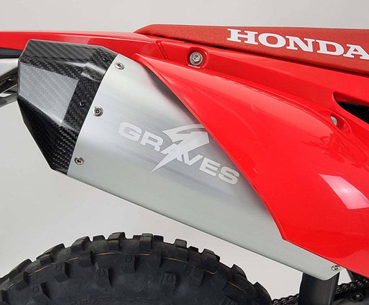 Graves Aluminum Silver Exhaust Honda CRF450RL / L / X 2019-2024 - Adventure Parts