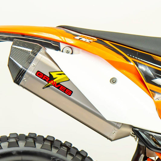 Graves Dual Sport/Offroad Slip-on Exhaust Carbon End Cap Titanium Octagon 2011-2015 - Adventure Parts
