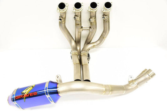 Graves Full Titanium Exhaust System ElecTrick bLUE Silencer Yamaha R1 Superbike 2015-2024