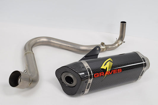 Graves Motorsports Full Titanium Carbon Exhaust System Kawasaki ZX125 PRO 2017-2024