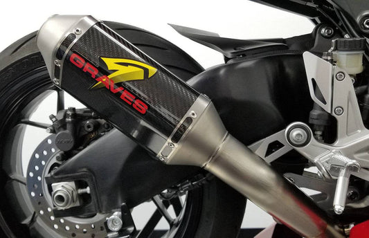 Graves Slip-On Cat-Back Carbon/Titanium Exhaust Honda CBR1000RR SP1 SP2 2017-2024 - Adventure Parts