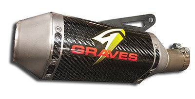 Graves Slip-On Cat-Back Carbon/Titanium Exhaust Yamaha YZF-R1 R1M R1S 2015-2024 - Adventure Parts