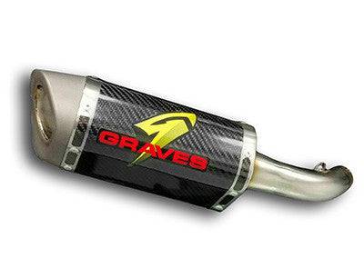Graves Slip-On Cat-Back Carbon/Titanium Tip Exhaust Yamaha YZF-R3 2015-2023 - Adventure Parts