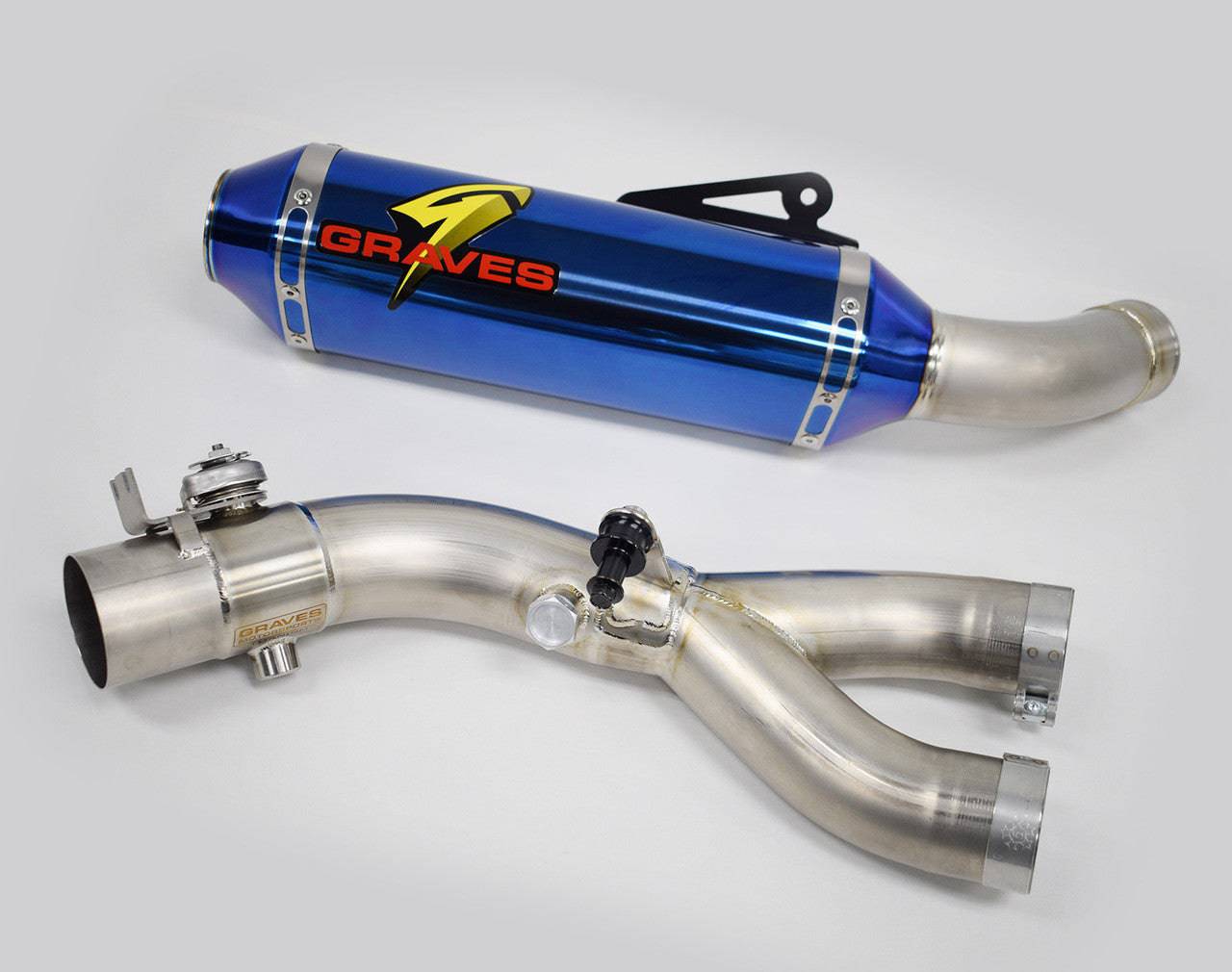 Graves Titanium ElectricK bLUE Cat Eliminator Exhaust Valve Type-R Yamaha R1 2015-2024