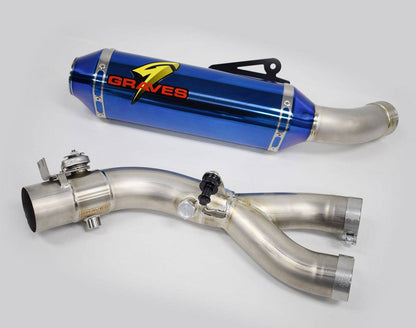 Graves Titanium ElectricK bLUE Cat Eliminator Exhaust Valve Type-R Yamaha R1 2015-2024