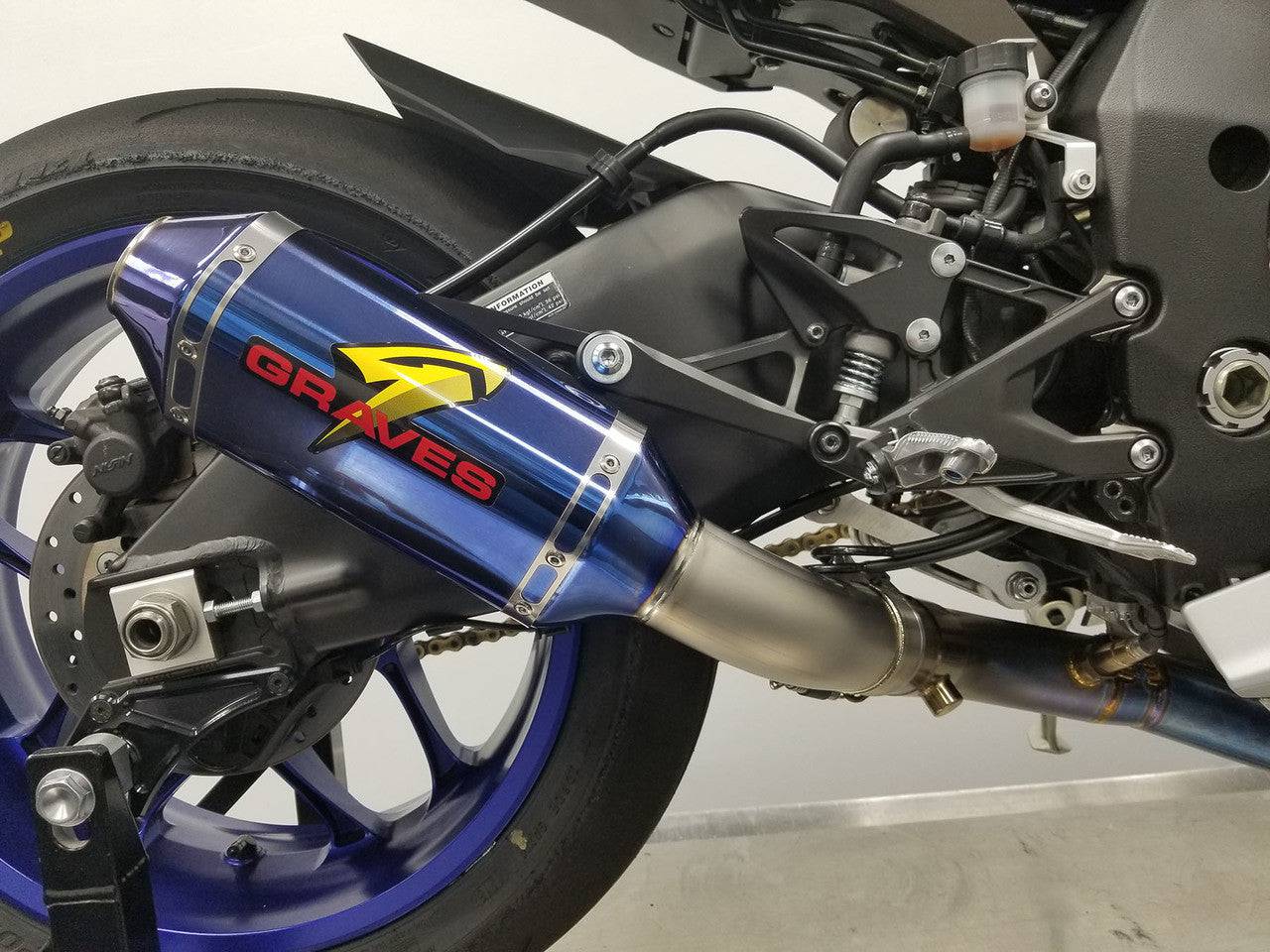Graves Titanium ElectricK bLUE Cat Eliminator Exhaust Valve Type-R Yamaha R1 2015-2024