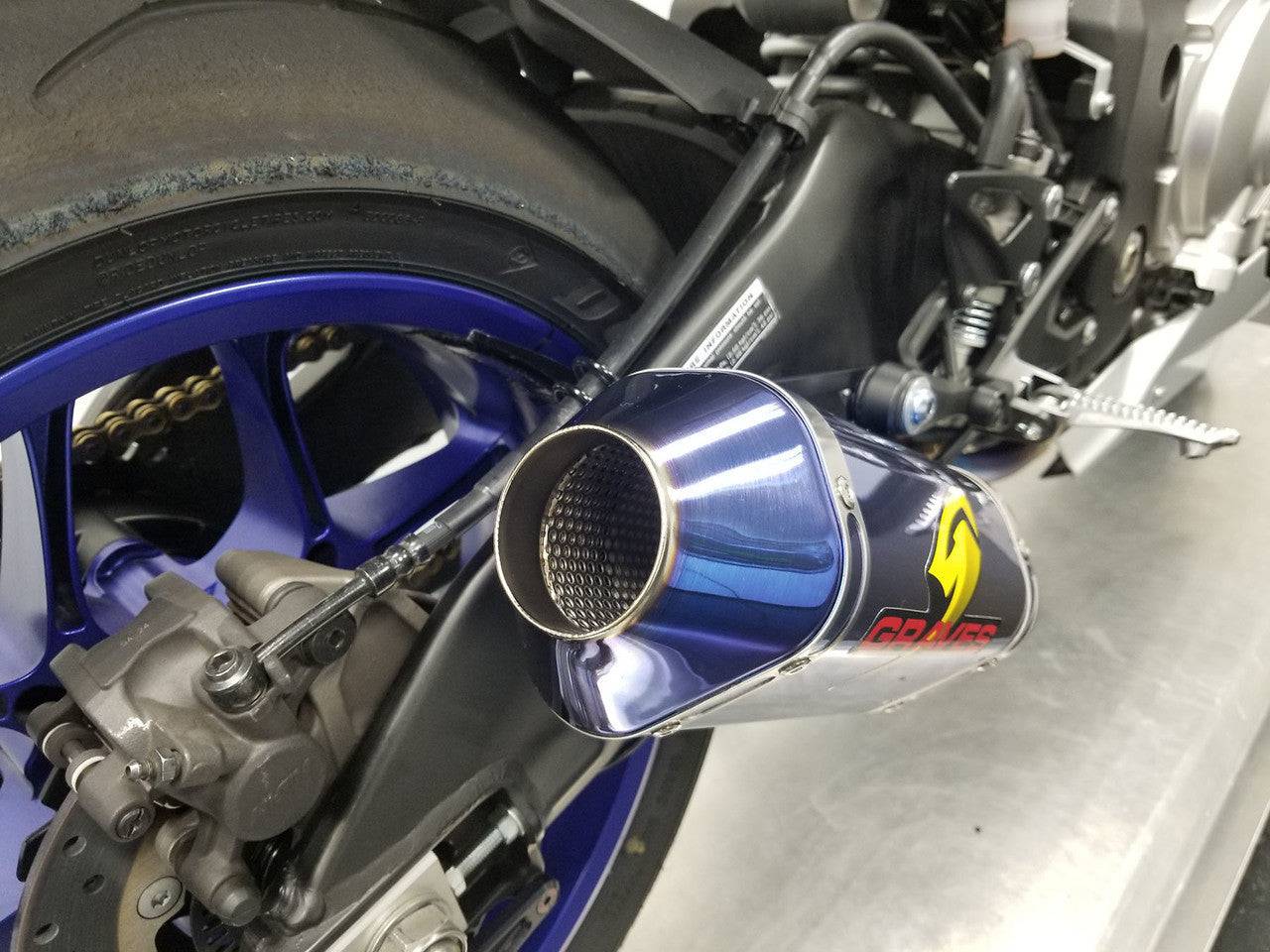 Graves Titanium ElectricK bLUE Cat Eliminator Exhaust Valve Type-R Yamaha R1 2015-2024