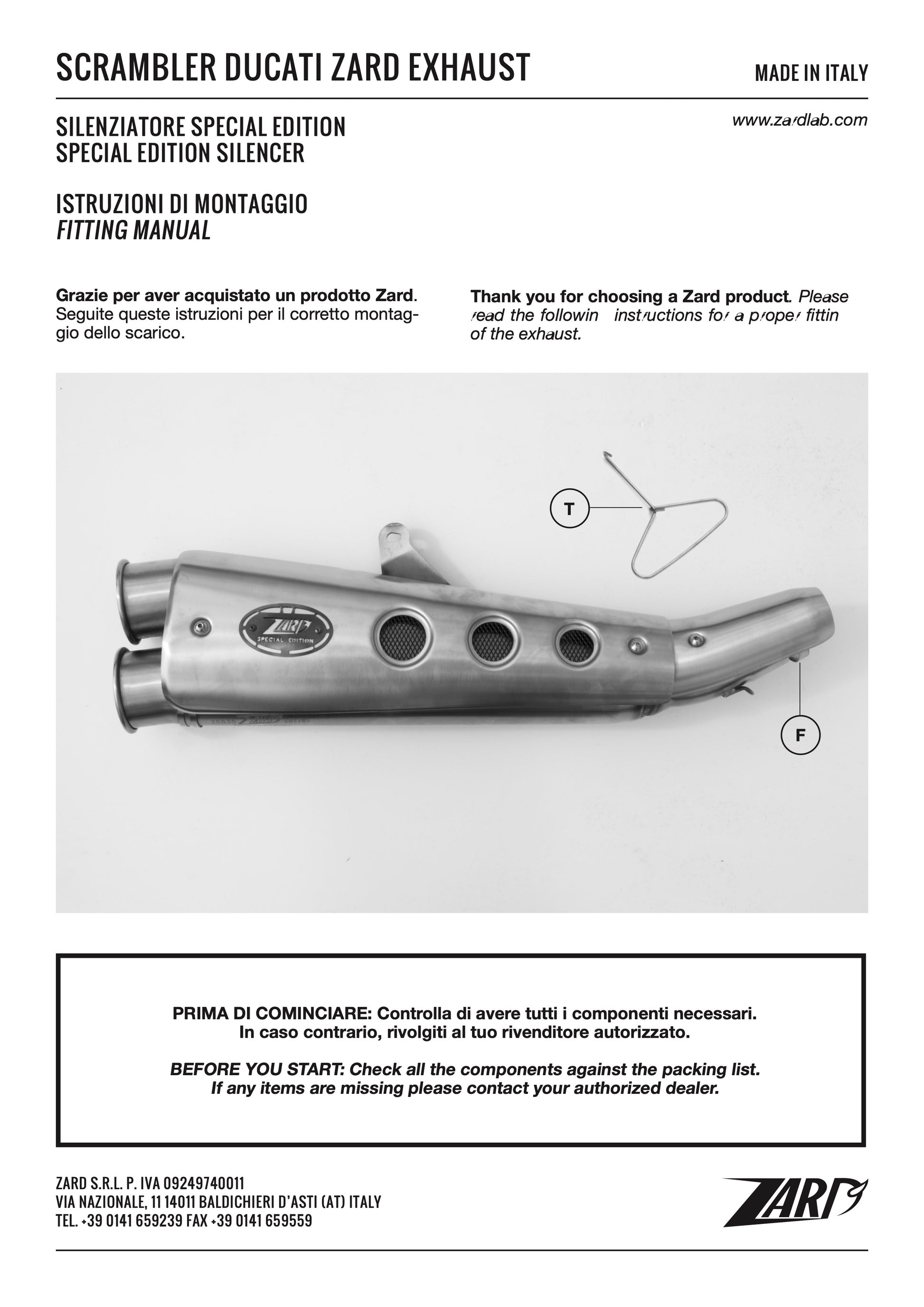 ZARD Exhaust Slip-On "Special Ed" Ducati Scrambler 800 2015-2016 - Adventure Parts