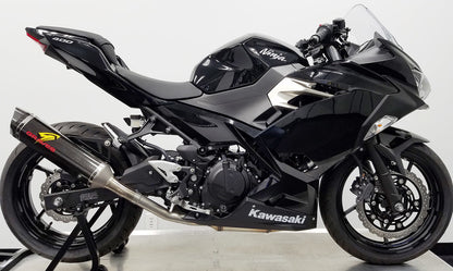 Graves Motorsports Cat Back Slip-on Exhaust Carbon Kawasaki Ninja EX400/Z400/ Ninja 500/Z500 2018-2024+