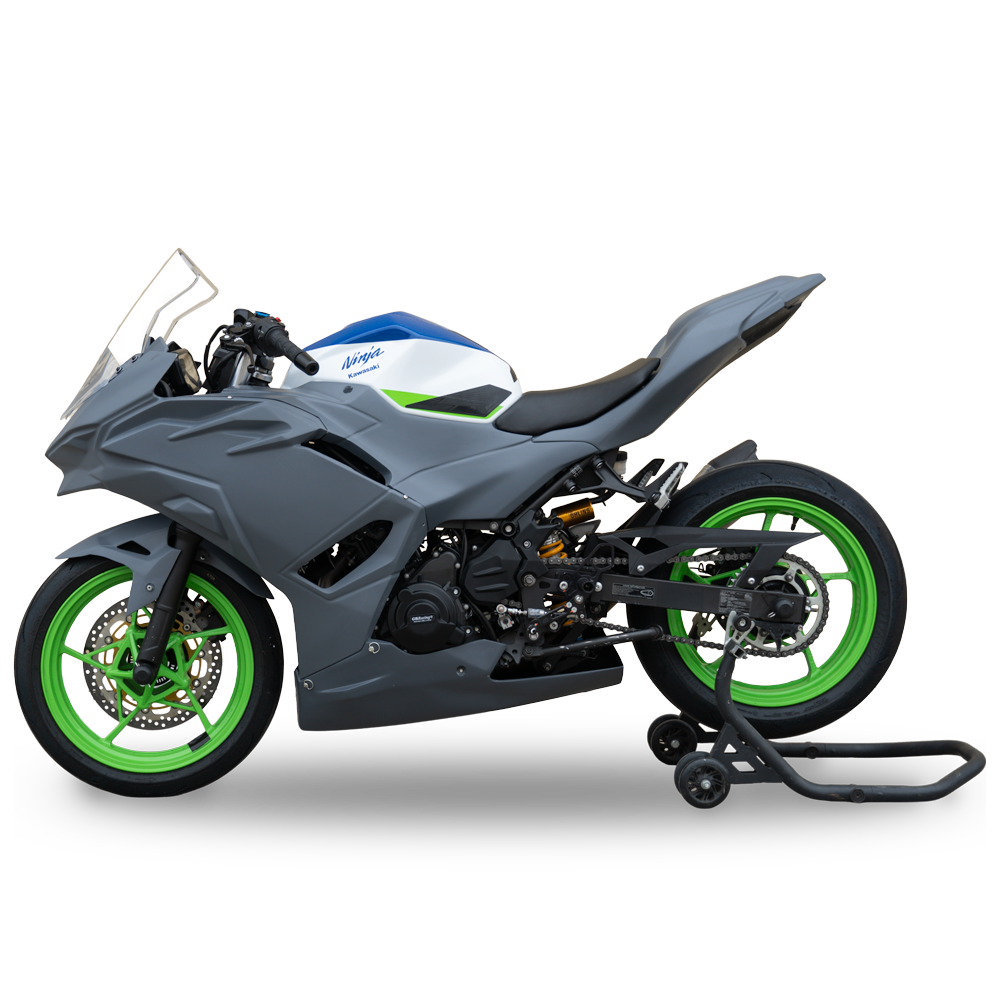 Hotbodies Racing Race Bodywork Primer Gray Kawasaki Ninja 500 2024+ - Adventure Parts