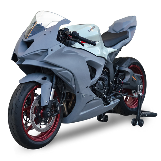 Hotbodies Racing Race Bodywork Set Gray Kawasaki ZX6R 2024+ - Adventure Parts