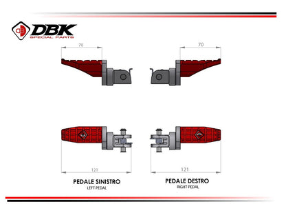 DBK Footpegs Adjustable Sport Pilot Kit Ducati Diavel 2011-2024