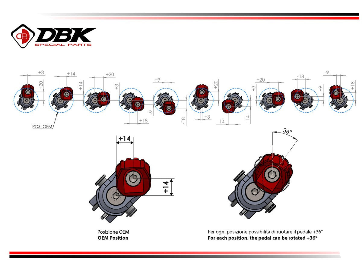 DBK Footpegs Kit Sport Adjustable Pilot BMW R1300GS 2024-2025