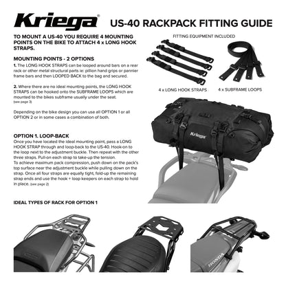 Kriega US-40 Rackpack Motorcycle Drypack