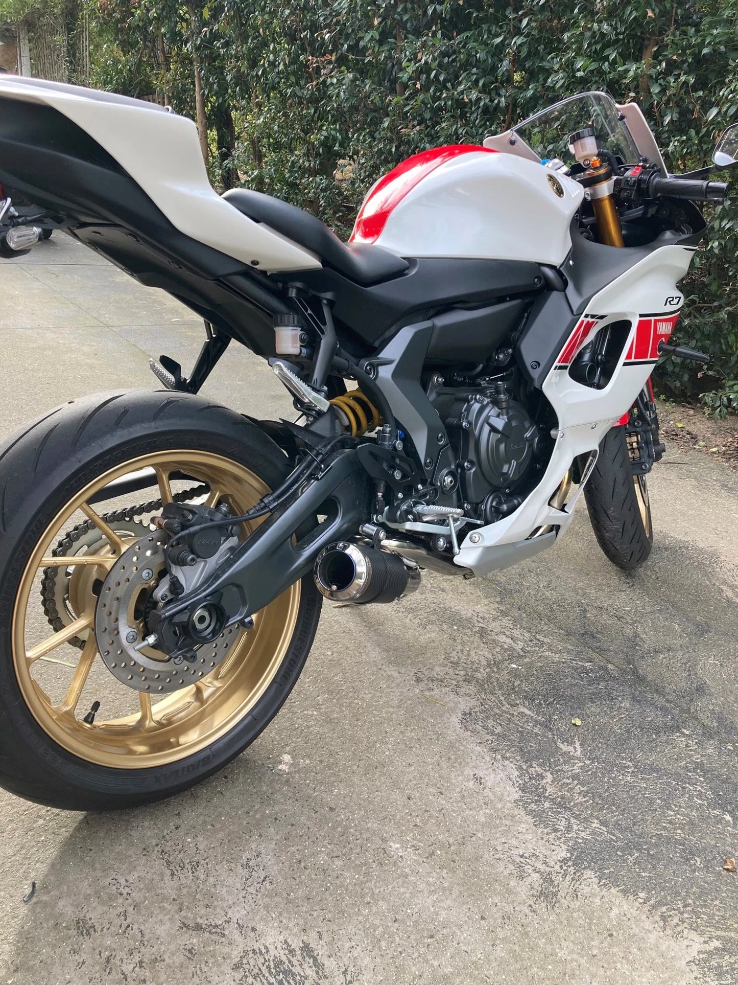 Vandemon Titanium Exhaust System Carbon Muffler Yamaha MT07 FZ07 XSR700 2014-2024