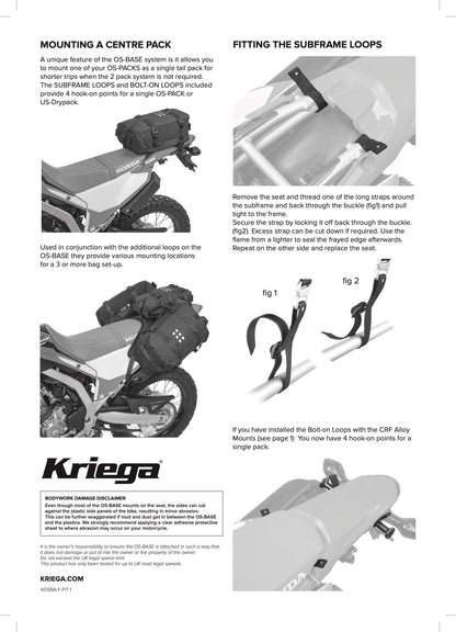 Kriega OS-Base Pannier Mounting Kit Honda CRF300L/CRF300 Rally