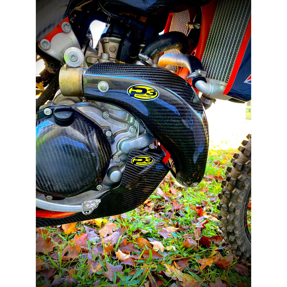 P3 Carbon MAXCoverage Head Pipe Heat Shield KTM 450 SMR 2022-2027