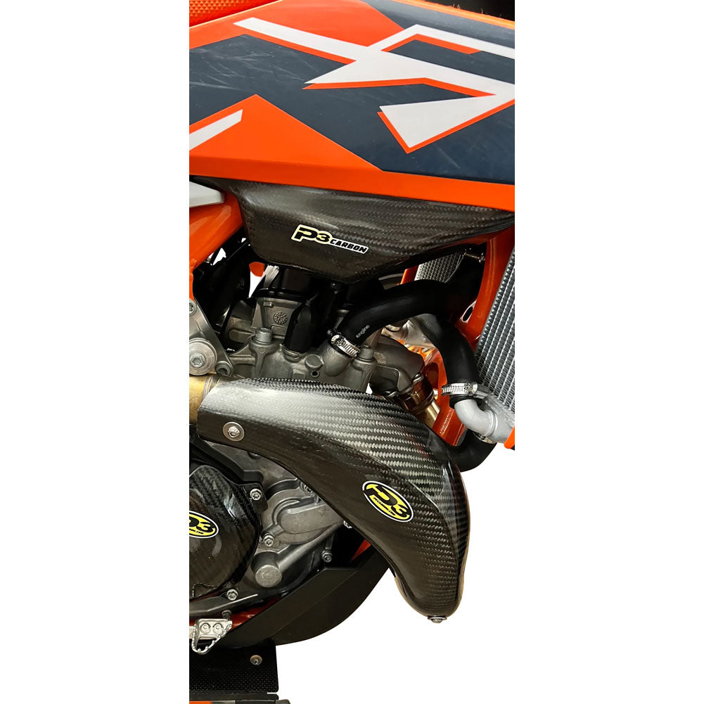 P3 Carbon MAXCoverage Head Pipe Heat Shield KTM 450 SMR 2022-2027