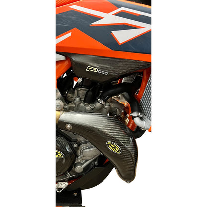 P3 Carbon MAXCoverage Head Pipe Heat Shield KTM 450 SMR 2022-2027