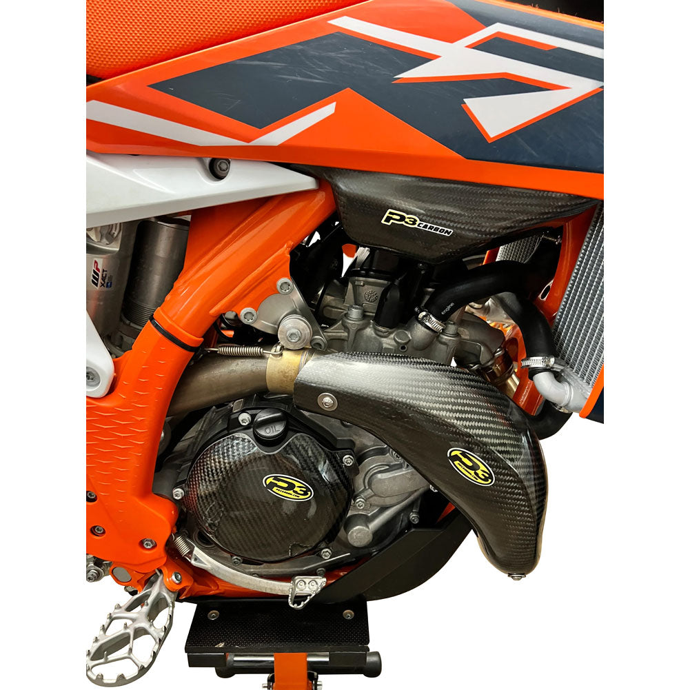 P3 Carbon MAXCoverage Head Pipe Heat Shield KTM 450 SMR 2022-2027