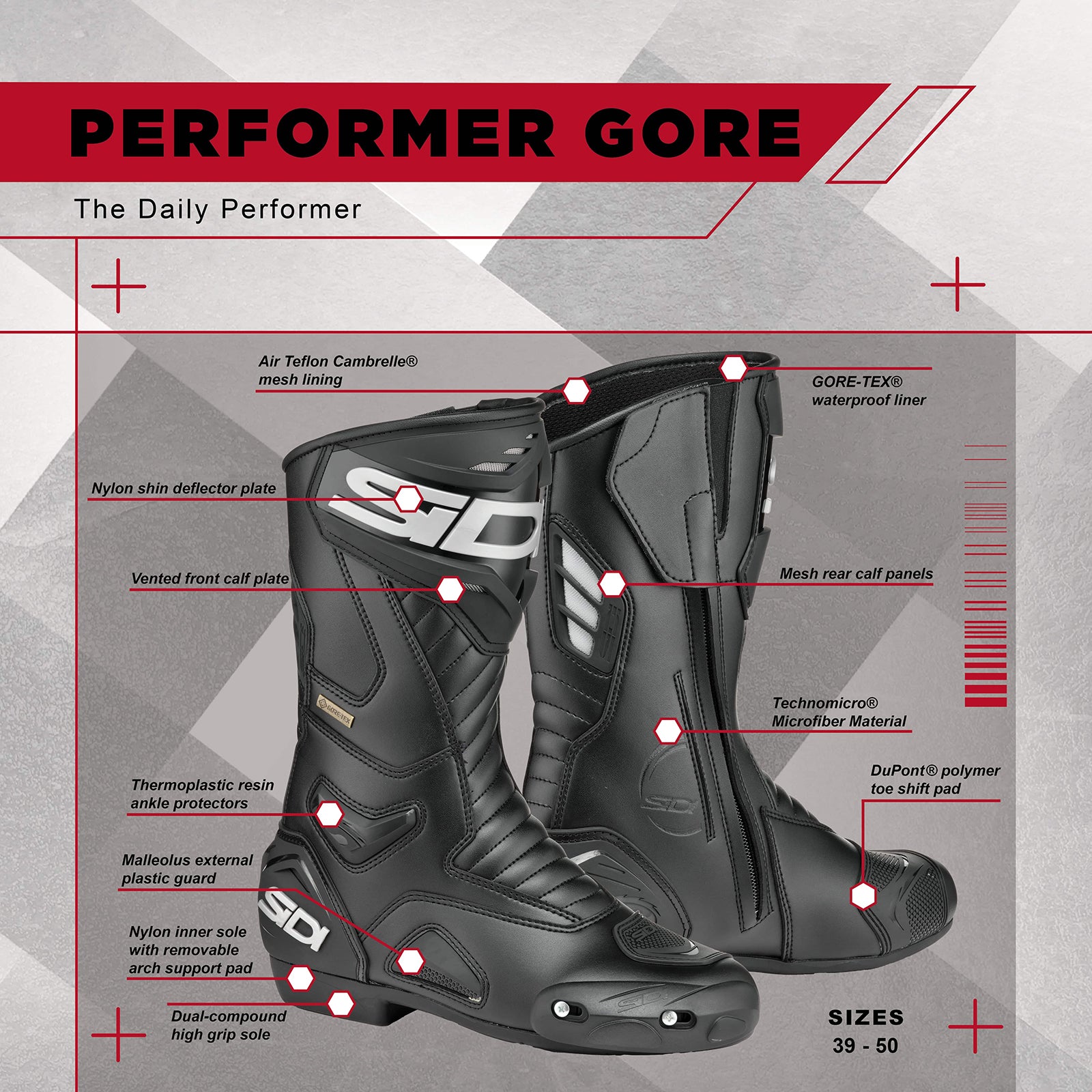 SIDI Performer Gore Motorcycle Boots - Adventure Parts