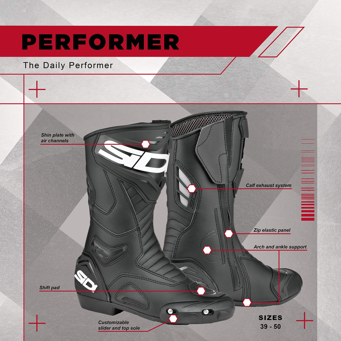 SIDI Performer Motorcycle Boots - Adventure Parts