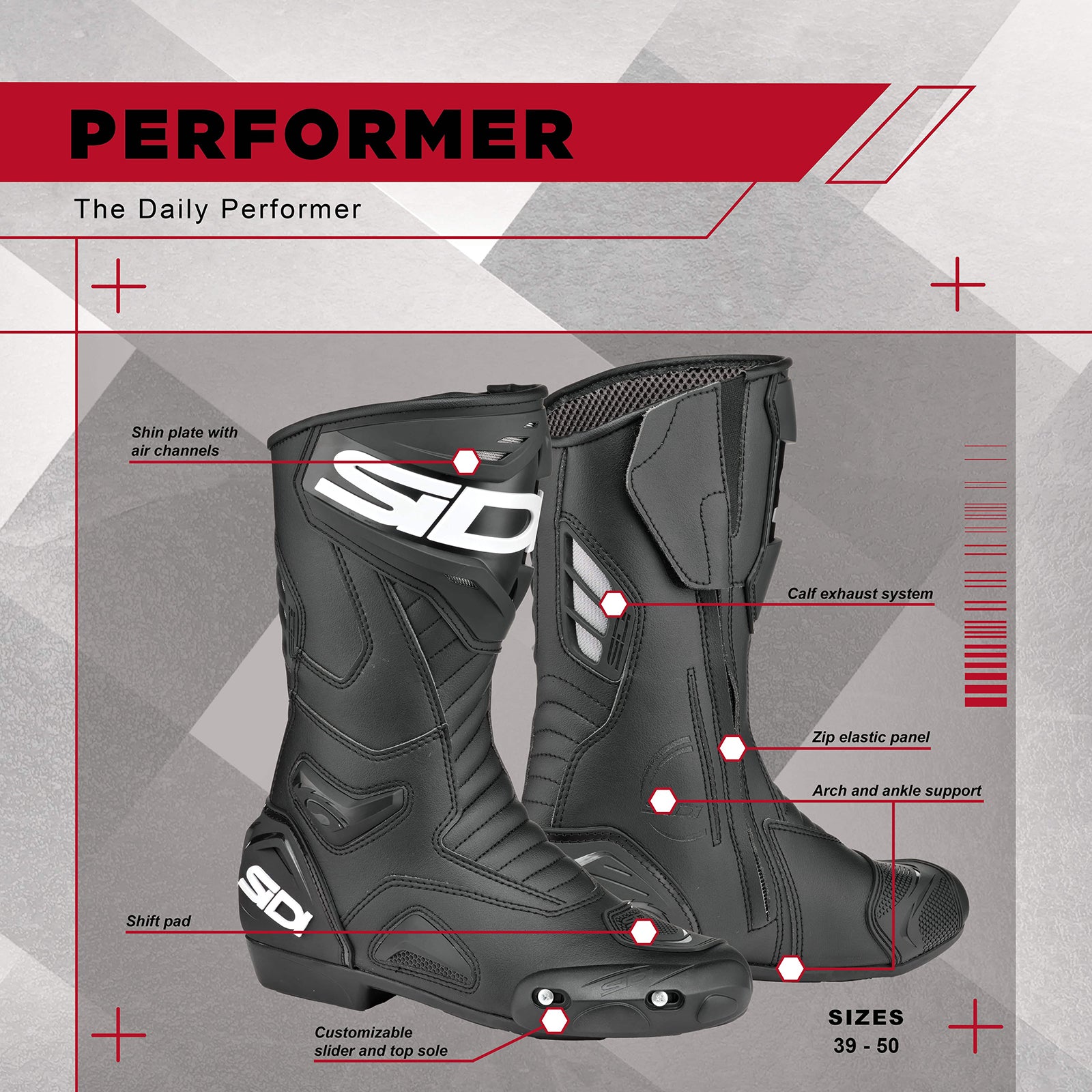 SIDI Performer Motorcycle Boots - Adventure Parts