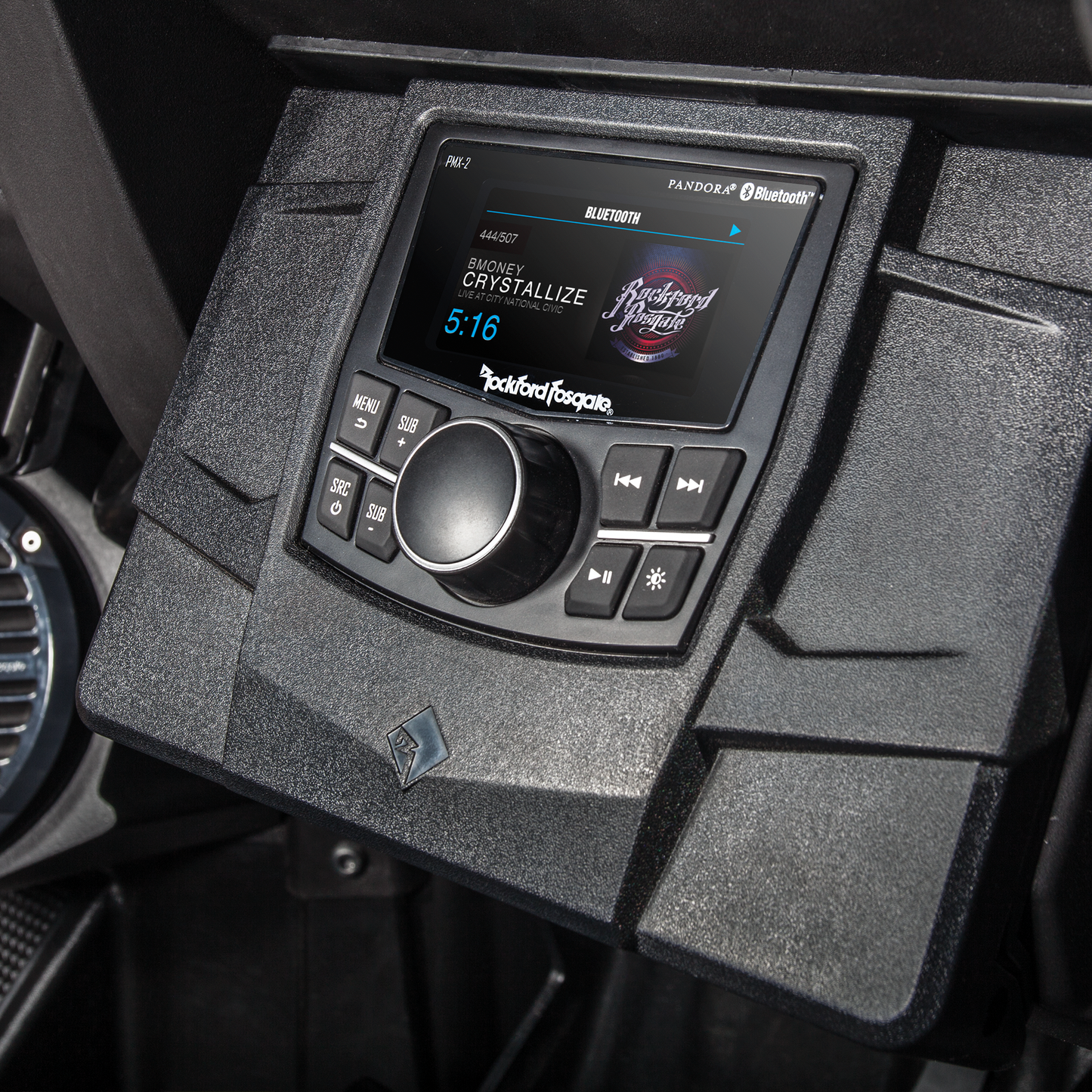 Rockford Fosgate Punch Marine Compact AM/FM/WB Digital Media Receiver 2.7" Display