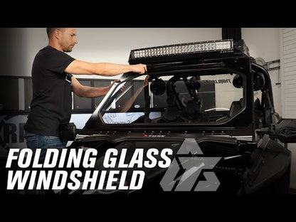 Tusk UTV Folding Glass Windshield with 18" Windshield Wiper Polaris RZR Pro XP 4 Premium 2020–2024