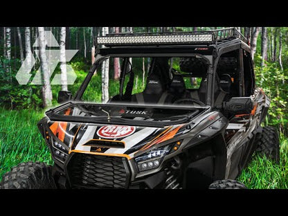 Tusk UTV Folding Glass Windshield with Windshield Wiper Kawasaki Teryx KRX 1000 2020–2025