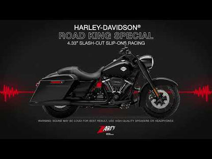 ZARD Exhaust Slip-Ons 4.33 Inches Slash-Cut Harley Davidson Road King Special 2006-2016