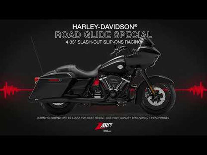 ZARD Exhaust Slip-Ons 4.33 Inches Slash-Cut Harley Davidson Road Glide Special 2006-2016