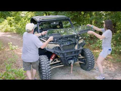 Seizmik Toolless Versa-Vent UV Resistant Polycarbonate Windshield Kit Kawasaki Ridge