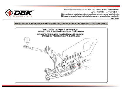 DBK Rearsets Adjustable Pilot Kit KTM 990 Duke 2024-2025