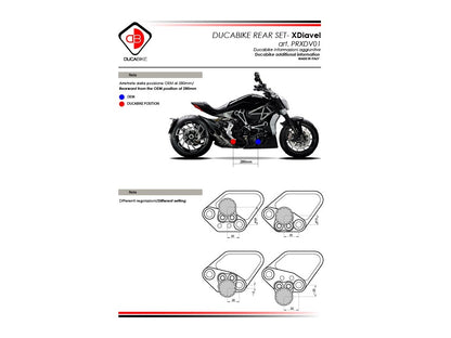 DBK Rearset Adjustable Ducati XDiavel 2016-2024 - Adventure Parts