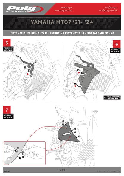 Puig Spoilers D12 Yamaha MT-07 2021-2024
