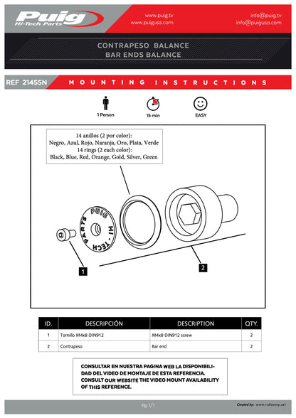 Puig Bar Ends Balance Universal